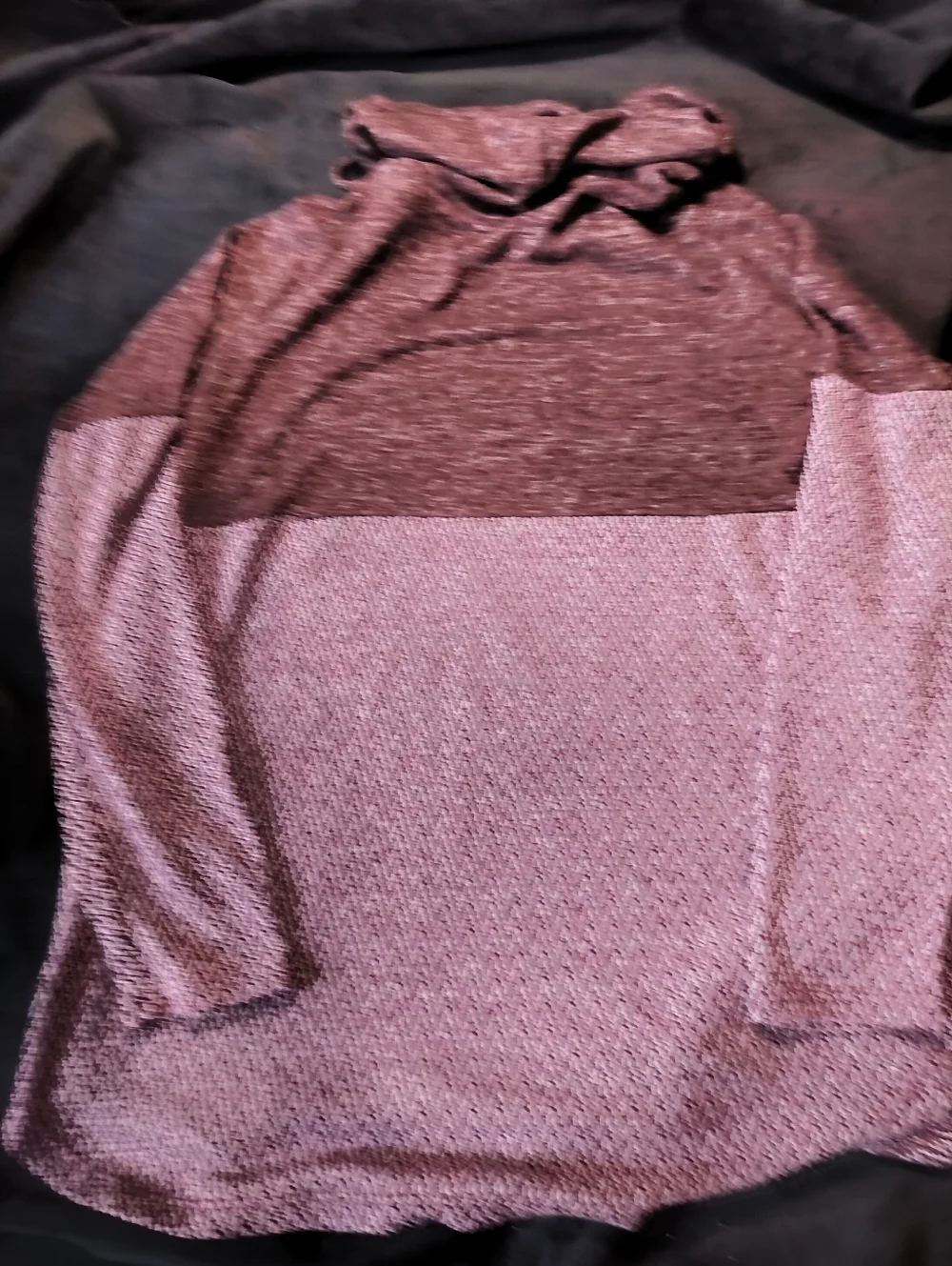 EUC Cozy Stacatto Marled Pink Cowl Neck Sweater with Chevron Block - Medium